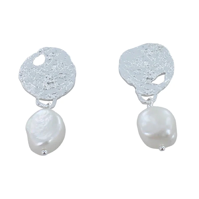 affordable earrings for women -Pearl Glamour Sterling Silver Earrings