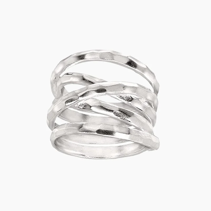 'Wrapped Up' Woven Overlapping Textured Band Ring