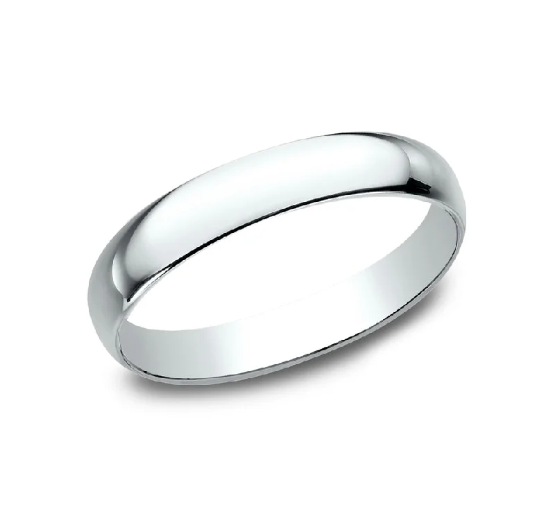 trendy engagement rings for modern brides -Polished White Gold Comfort Fit Wedding Band - 3mm