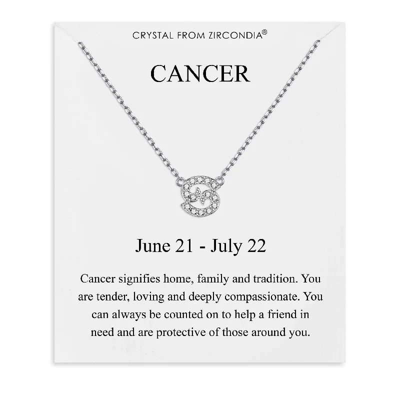 minimalist gold necklaces for women -Cancer Zodiac Star Sign Necklace Created with Zircondia® Crystals