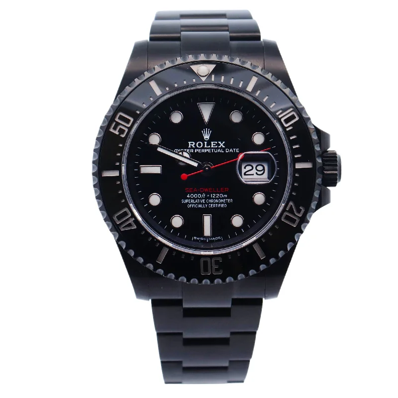 Rolex Sea Dweller Custom PVD 44mm Black Dot Dial Watch Reference# 126600