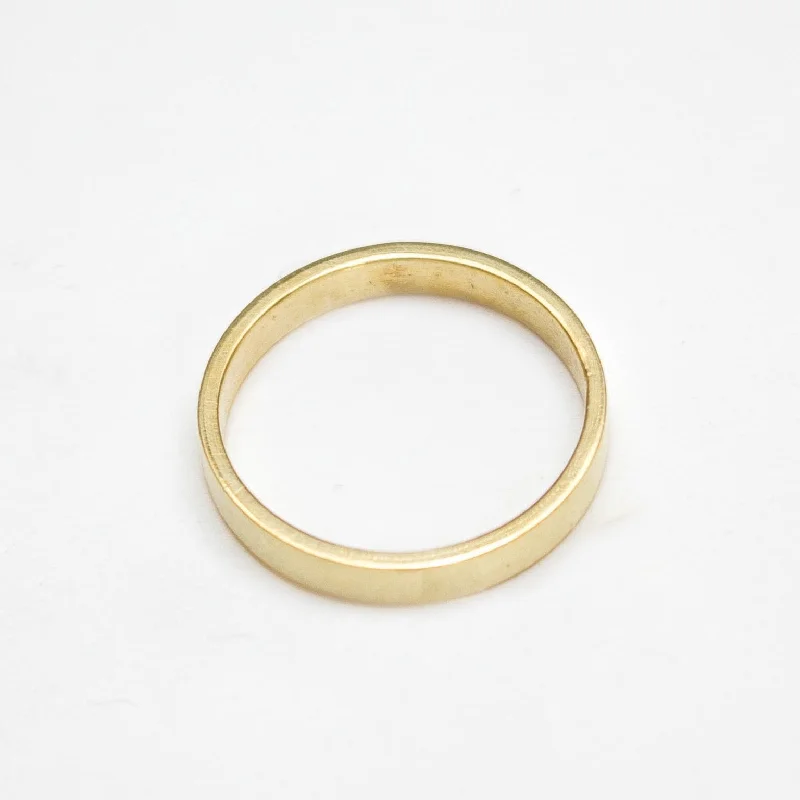 Flat Band Ring, Solid 14k Gold