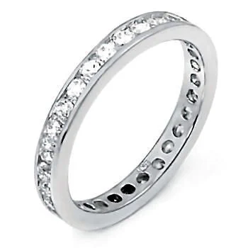 Kristen: Stackable Brilliant Cut Russian Ice CZ Eternity Band Ring