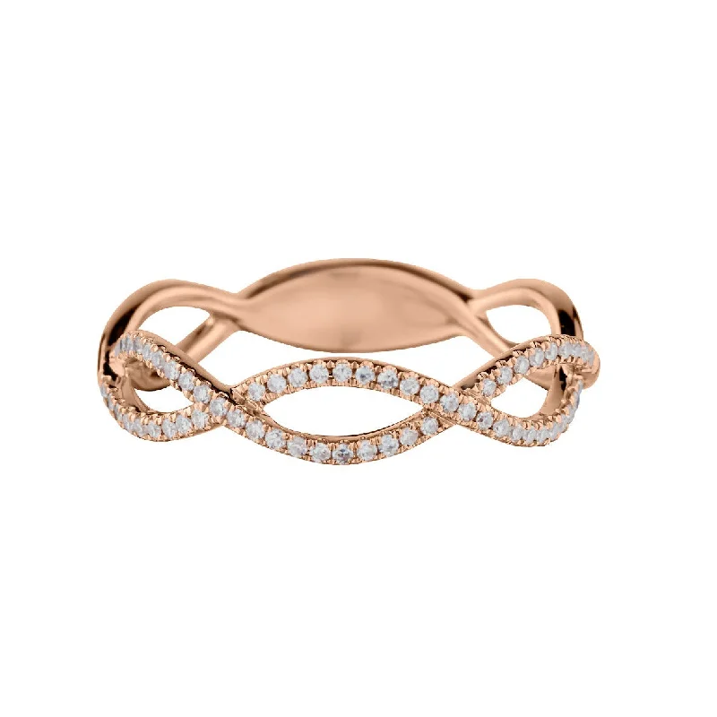 gold engagement rings for women -TWISTED DIAMOND BAND