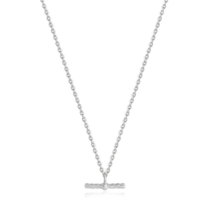 infinity necklaces for women -Ania Haie Silver Rope T-Bar Necklace