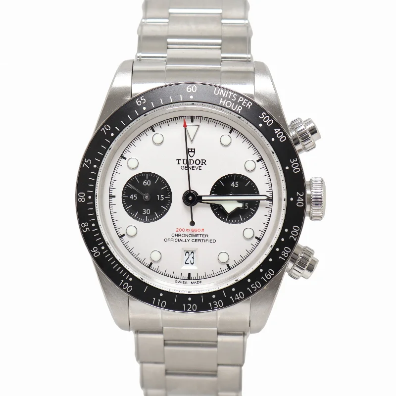 Tudor Chronograph Stainless Steel 41mm White Chronograph Dial Watch Reference# 79360N