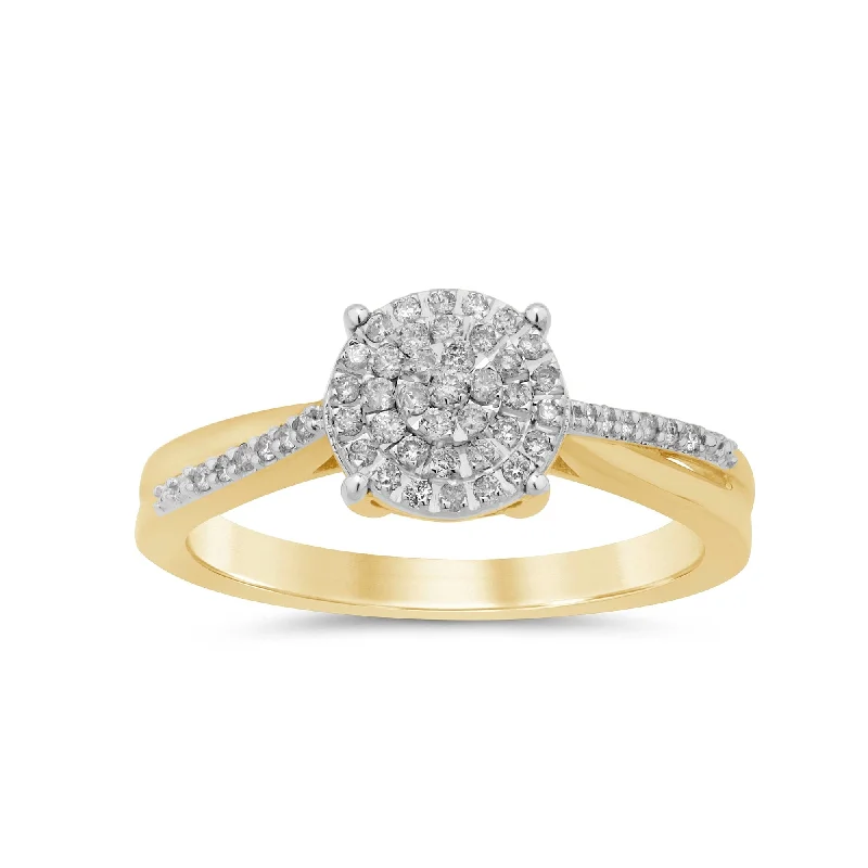 eternity necklaces for women -Solitaire Look Ring with 0.15ct of Diamond in 9ct Yellow Gold