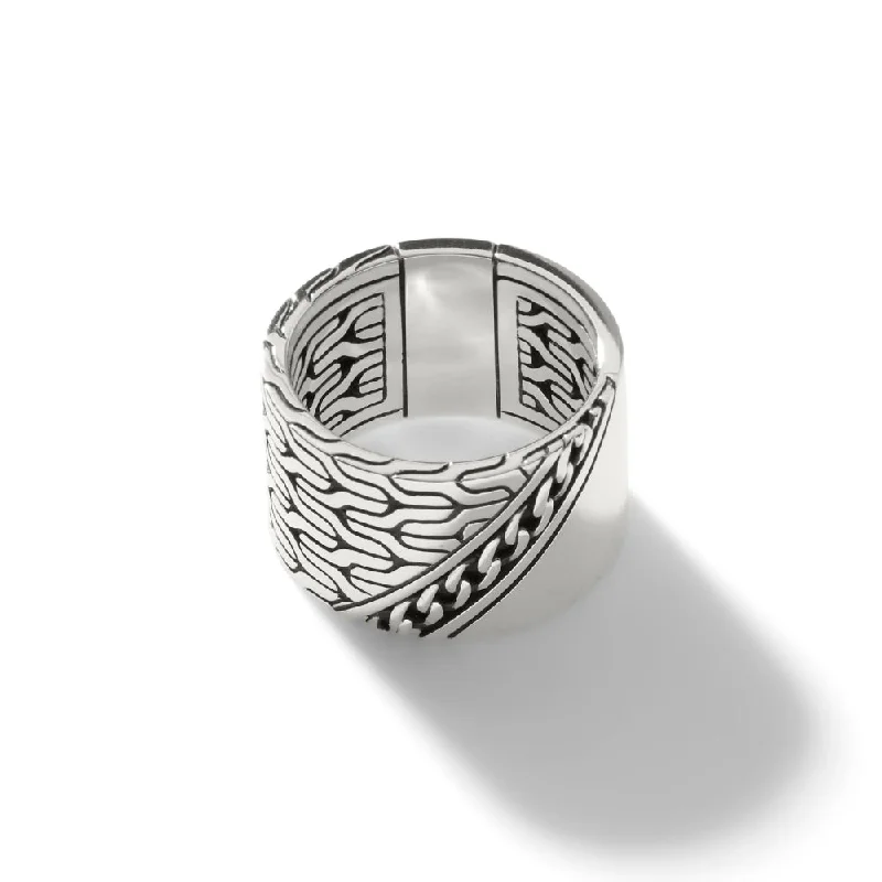 John Hardy Carved Chain Band Ring