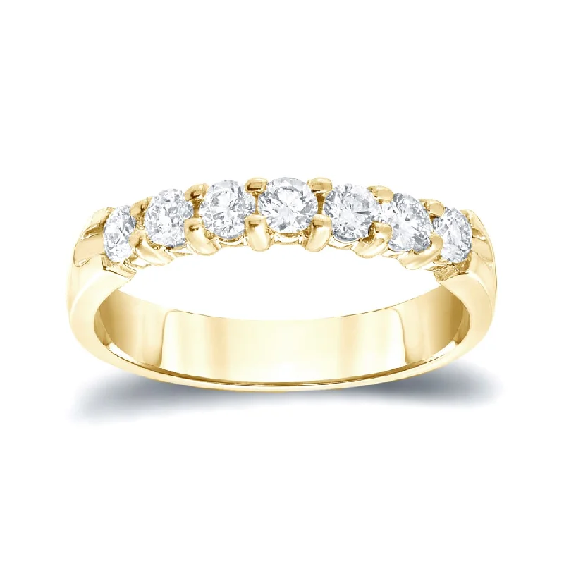 stylish engagement rings for women -Auriya 14k Gold 1CTW Round Diamond Wedding Band