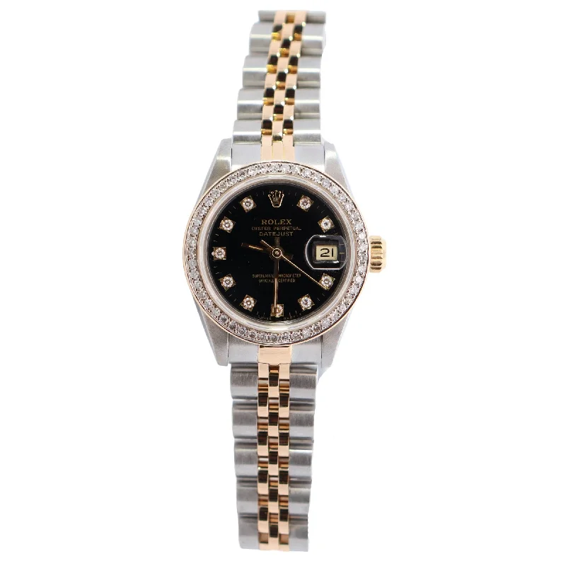 Rolex Datejust 26mm Black Dial Watch Ref# 69173