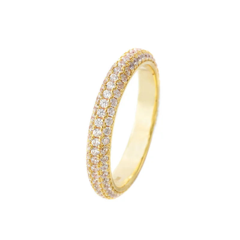 luxury diamond necklaces for women -GODDESS PAVE RING GOLD - 8