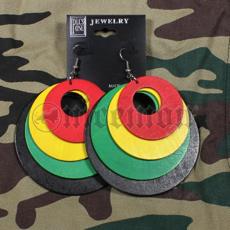 hoop earrings for women -Empress Royalty Jamaica Rasta Irie Earring Marley Reggae One Love Jamaica NEW