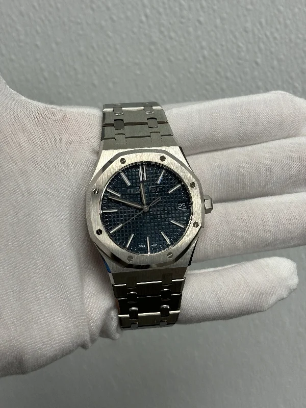 Audemars Piguet Royal Oak Stainless Steel 41mm Blue Stick Dial Watch Reference# 15510ST.OO.1320ST.06