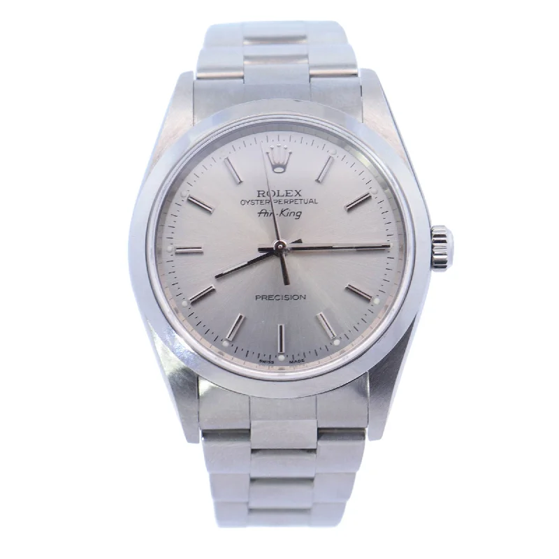 Rolex Air-King Stainless Steel 34mm Silver Stick Dial Watch Reference# 14000