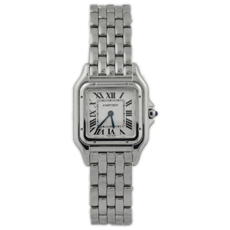 Cartier Panthere Stainless Steel 27mm x 37mm White Roman Dial Watch Reference# WSPN0007