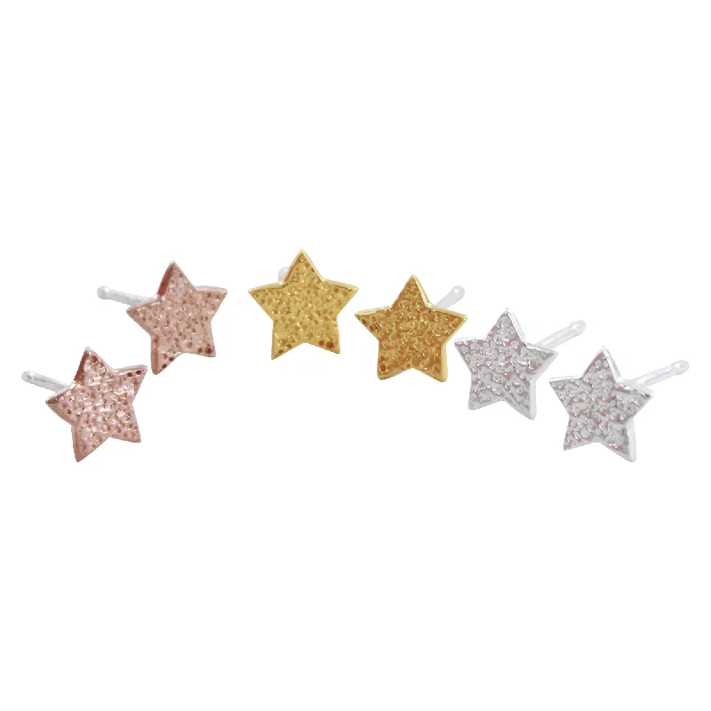 dainty rings for women -Textured Star Studs