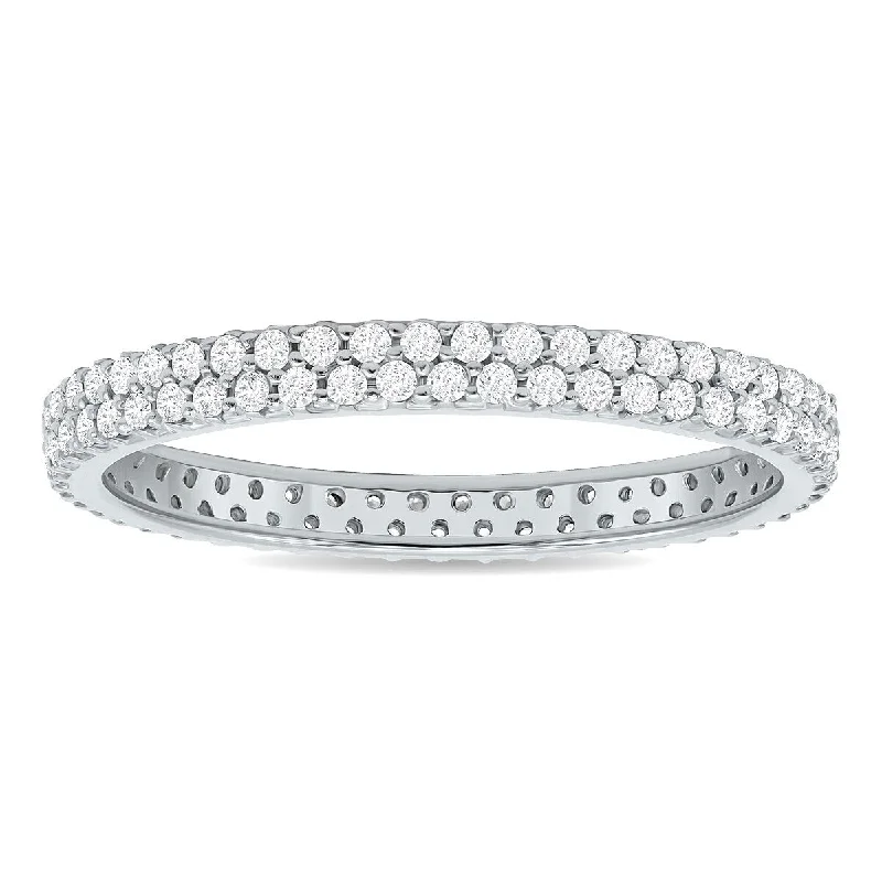 1/2 Carat TW Double Row Diamond Eternity Band in 10K White Gold