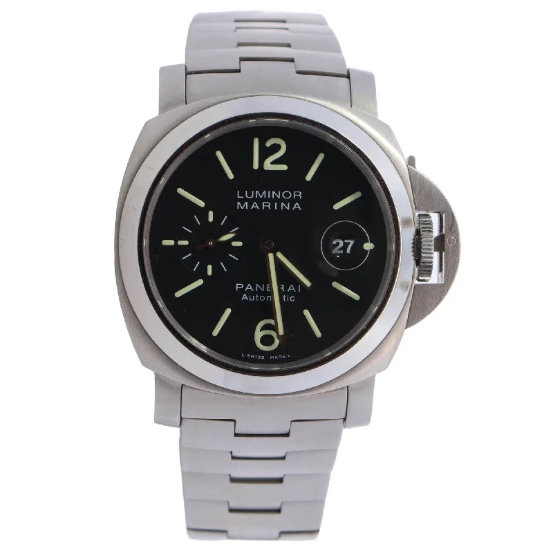 Panerai Luminor Marina Stainless Steel 44mm Black Roman & Stick Dial Watch Reference #: PAM00299