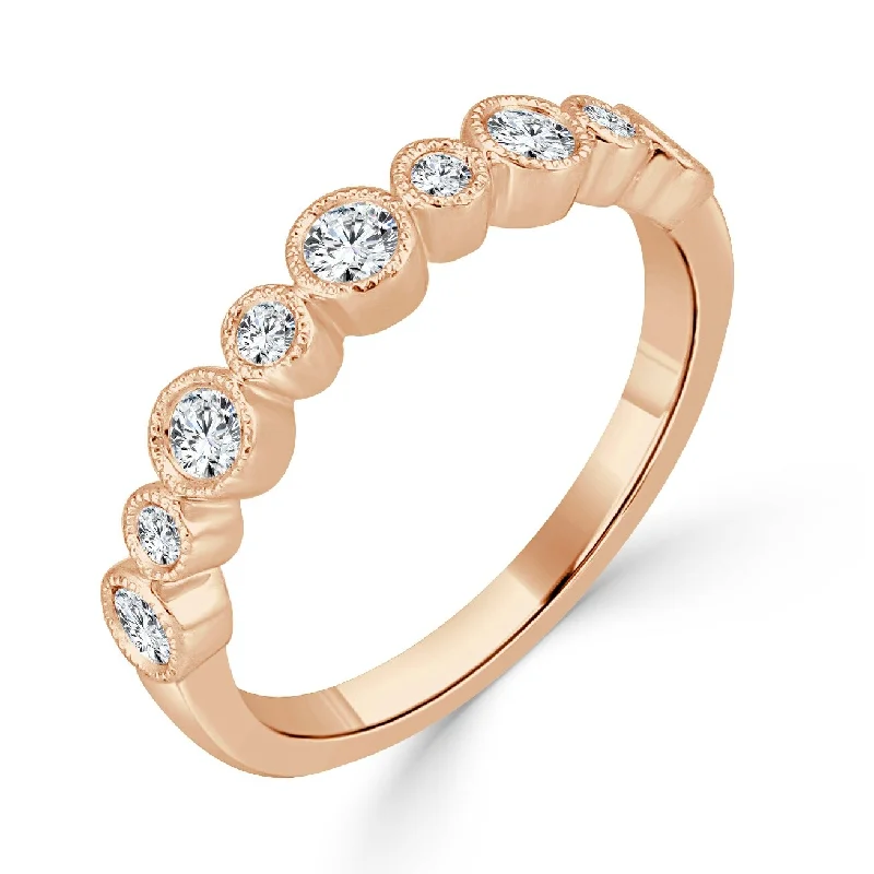 halo and diamond engagement rings -Joelle Diamond Wedding Band Ring 1/3 ct TDW 14k Rose Gold