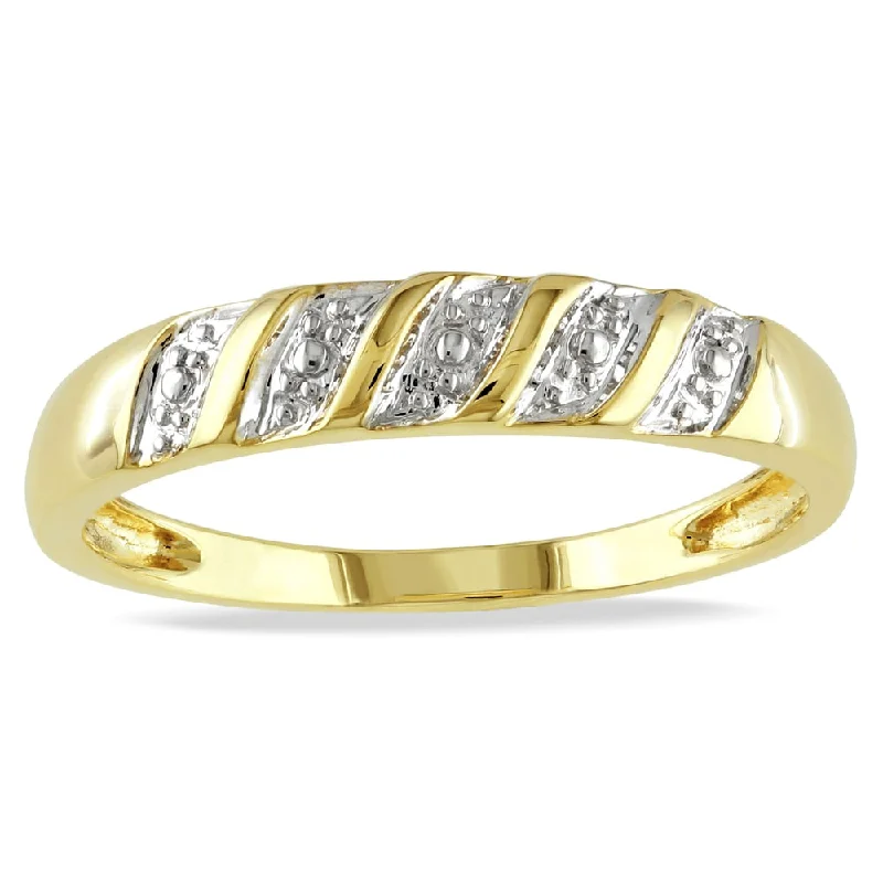 modern engagement rings for women -Miadora 10k Yellow Gold Men's Wedding Band Ring