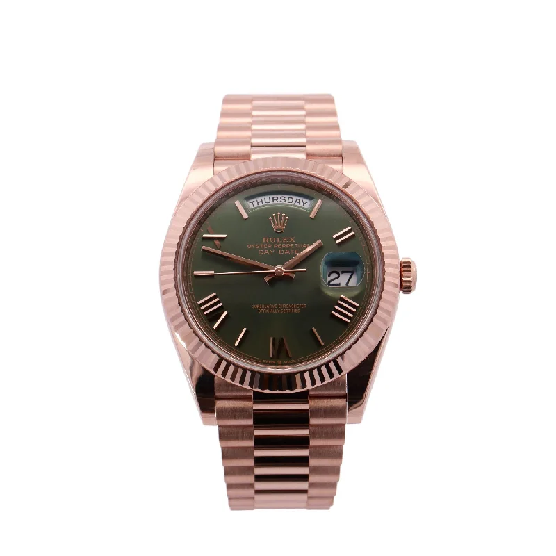 Rolex Day-Date 40mm Olive Dial Ref# 228235