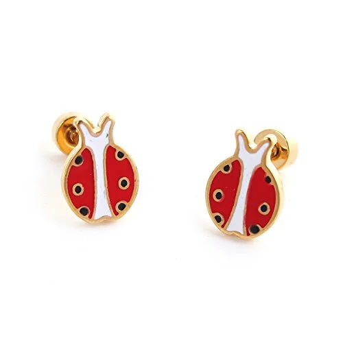 personalized rings for women -SEXY SPARKLES stainless steel Lady Bug stud earrings for girls teens women Hypoallergenic Jewelry