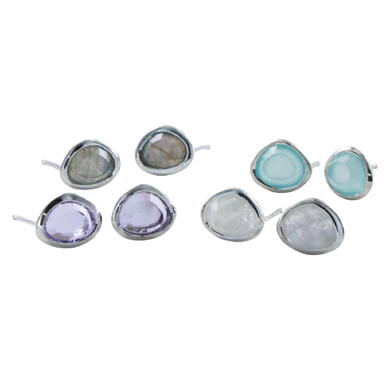 silver drop earrings for women -Sterling Silver Midas Stud Earring