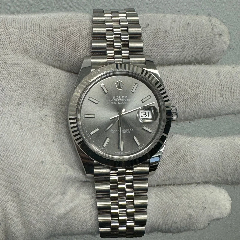 Rolex Datejust 41mm Rhodium Dial Watch Ref# 126334