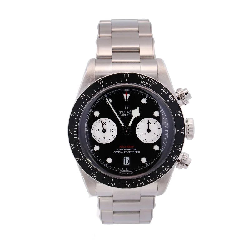 Tudor Black Bay Chronograph Stainless Steel 41mm Black Chronograph Dial Watch Reference# 79360N