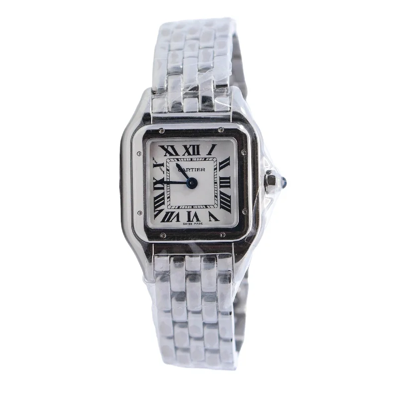 Cartier Panthere Stainless Steel 22mm White Roman Dial Watch Reference# WSPN0006