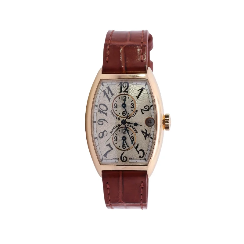 Franck Muller Master Banker Yellow Gold 32mm x 39mm White Arabic Dial Watch Reference# 5850MB