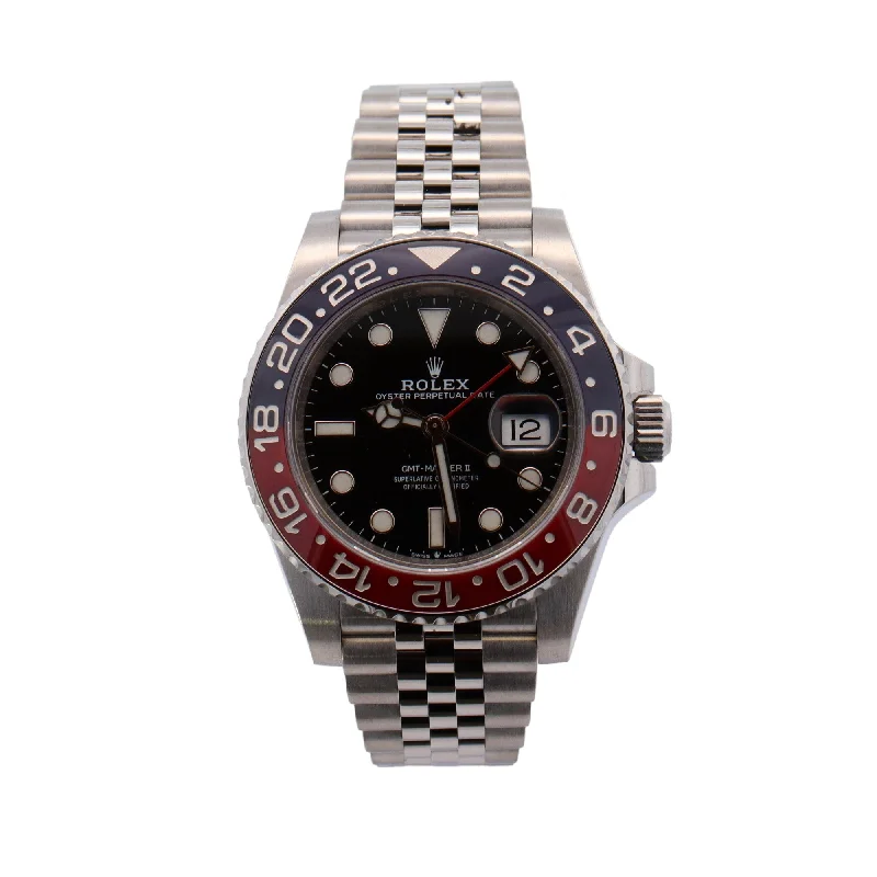 Rolex GMT Master II "Pepsi" Black Dot Dial Watch Reference #: 126710BLRO