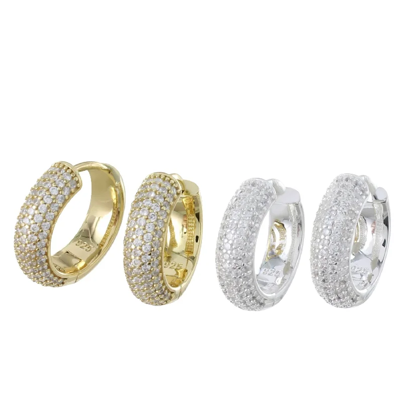 twist rings for women -Chunky Sparkle Hoop Earrings