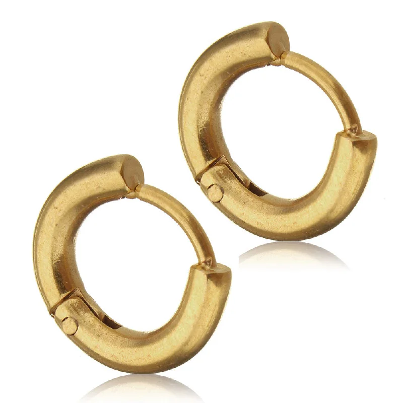 round drop earrings for women -SEXY SPARKLES SS 1Pair Gold-Plated Stainless Steel Mens Womens Hoop Earrings Cartilage Lip Piercing Nose Hoop Hypoallergenic 12mm