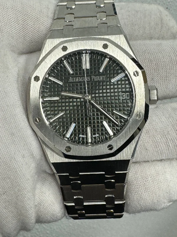 Audemars Piguet Royal Oak Stainless Steel 41mm Green "Grande Tapisserie" Stick Dial Watch