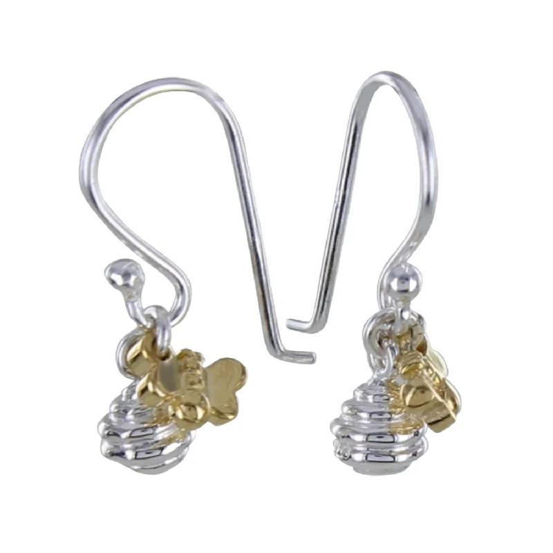 cushion-cut rings for women -Sterling Silver Honey Pot Earrings