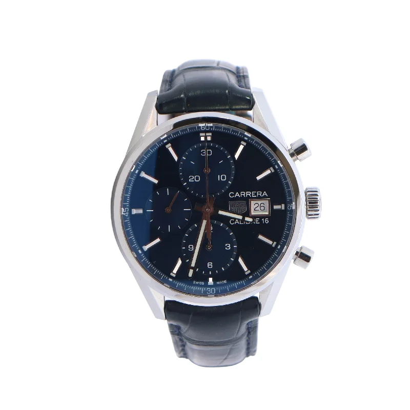 Tag Heuer Carrera Stainless Steel 41mm Blue Chronograph Dial Watch  Reference #: CBK2112.FC6292