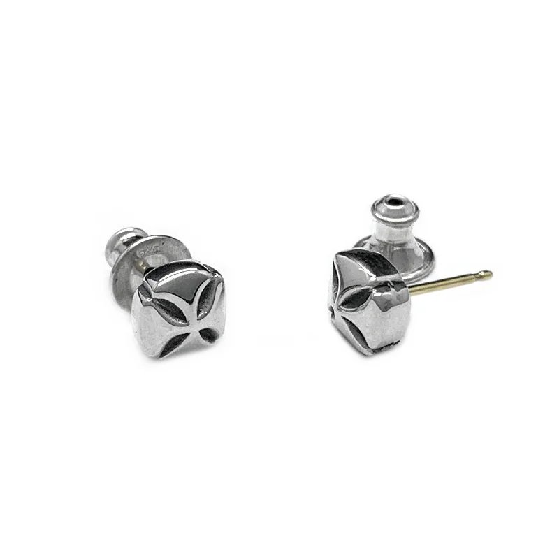 statement rings for women -Silver Cross Stud Earrings