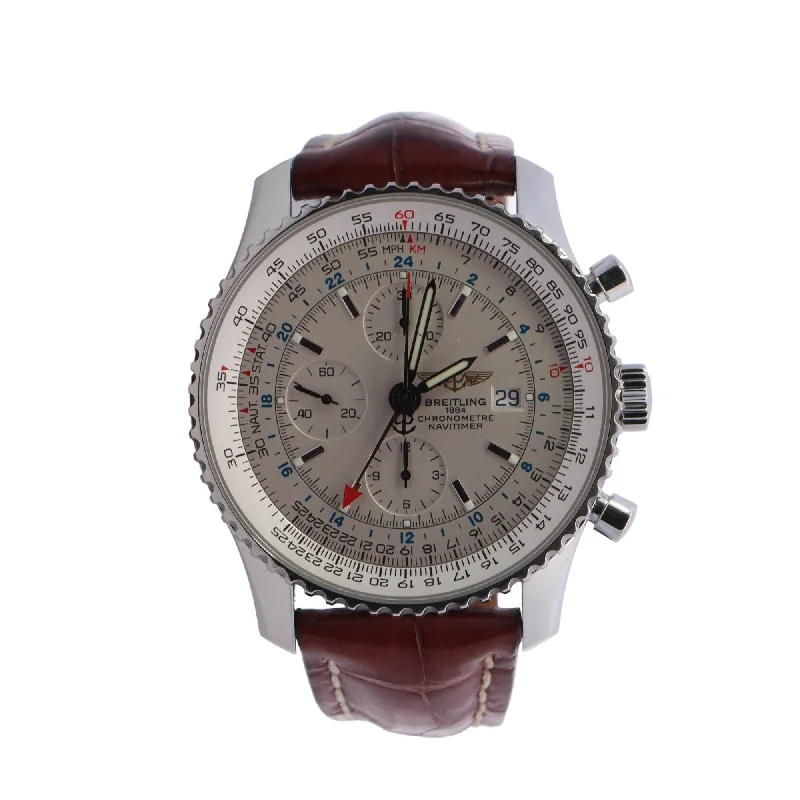 Breitling Navitimer GMT 46mm White Stick Dial Watch  Reference #: A2432212