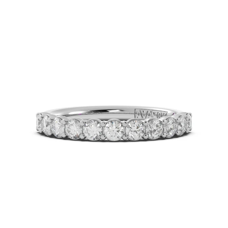 affordable moissanite engagement rings -14K White Gold .75tw Diamond Wedding Band