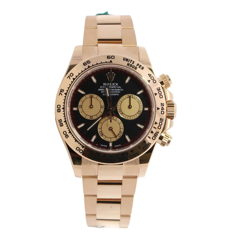 Rolex Daytona Yellow Gold Black Chronograph Stick Dial Watch  Reference #: 126508