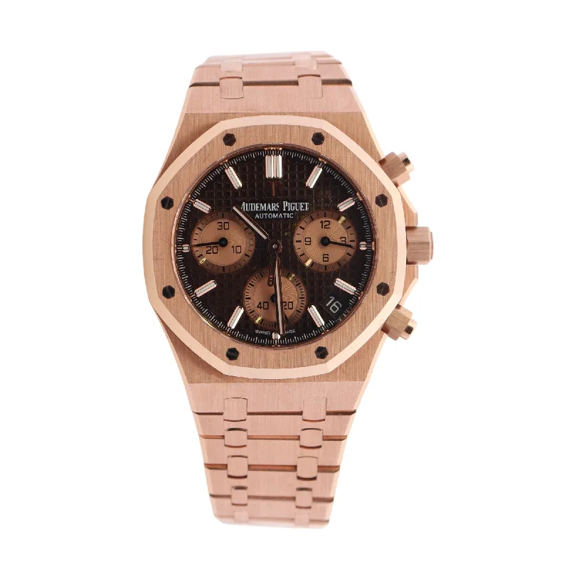 Audemars Piguet Royal Oak Rose Gold 41mm Chocolate Chronograph Dial Watch Reference# 26239OR.OO.1220OR.02