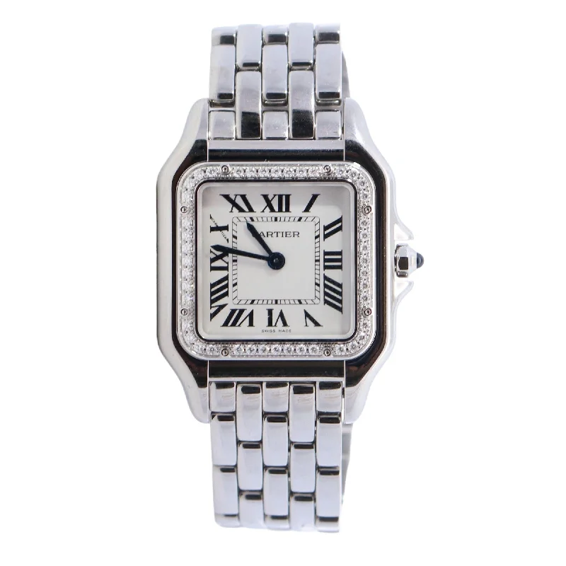 Cartier Panthere Stainless Steel 27mm White Roman Dial Watch Reference# W4PN0008