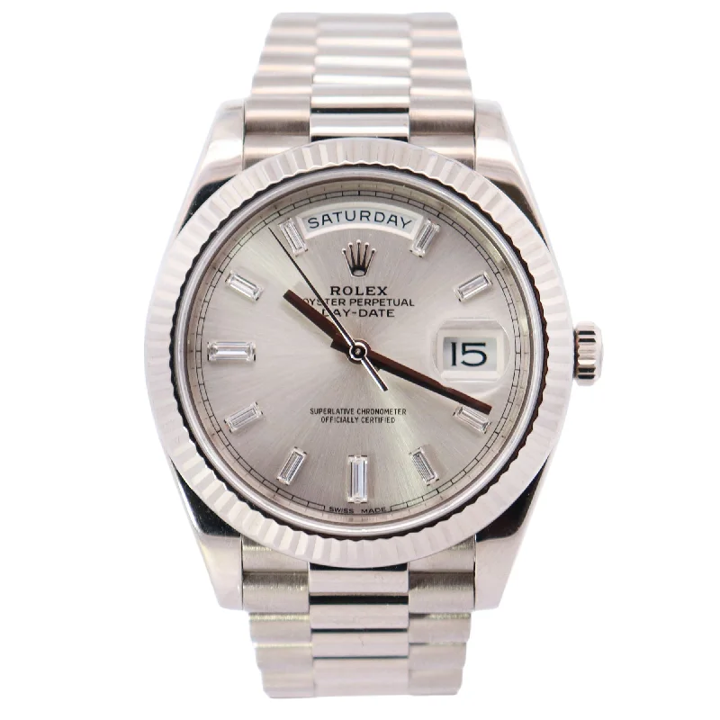 Rolex Day-Date 40mm Silver Dial Watch Ref# 228239