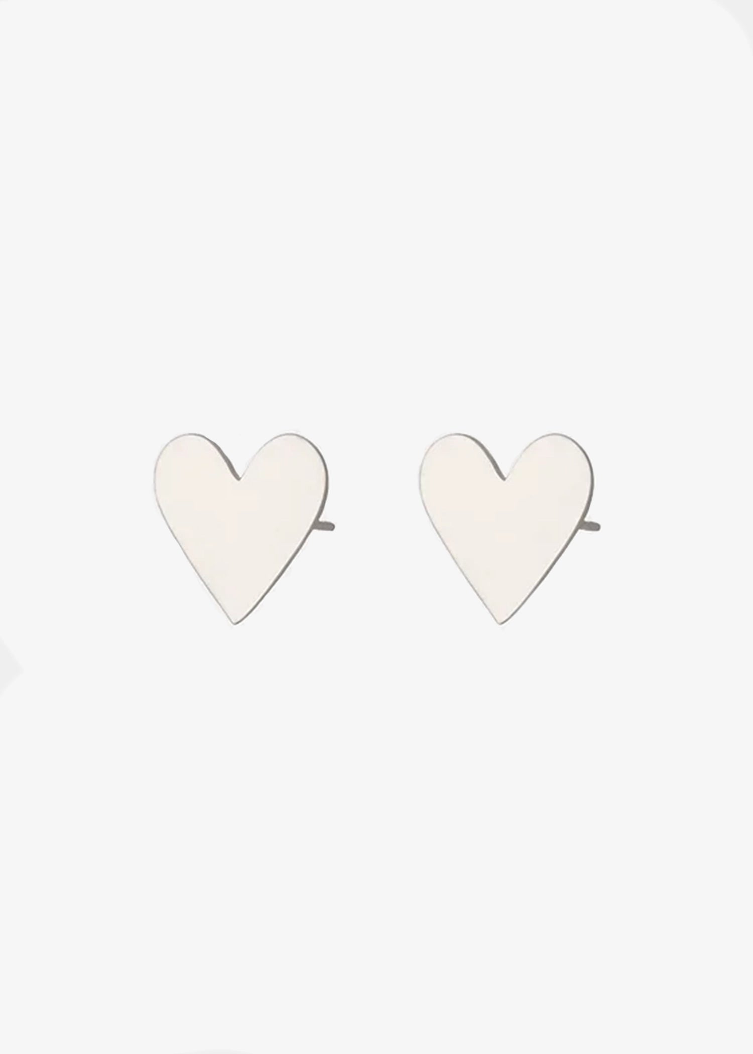 simple gold earrings for women -Asia Ingalls Small Heart Studs Silver