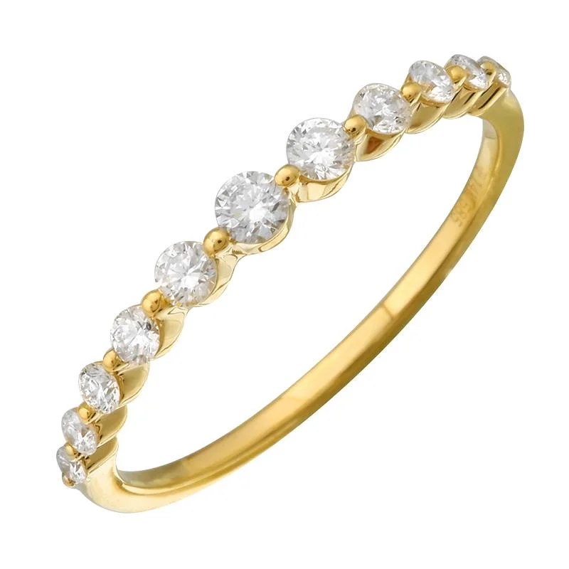 luxury halo engagement rings -14K Shared Prong Diamond Band