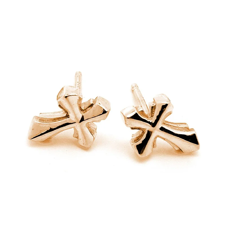 wedding band rings for women -Cross Earrings 18k Gold