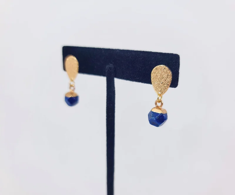 gemstone earrings for women -Lapis Drop Earrings