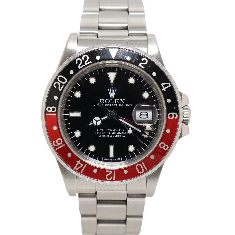 Rolex Gmt Master II Stainless Steel 40mm "Coke" Black Dot Dial Watch  Reference #: 16710