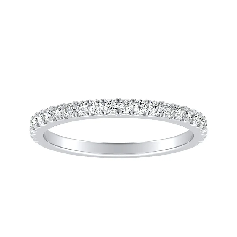 halo and diamond engagement rings -Auriya 1/3ctw Classic Diamond Anniversary Wedding Band 18k Gold